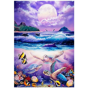 Kit Pittura Diamante 5D <span class=keywords><strong>Mondo</strong></span> Sottomarino con Delfini, Decorazione per la Casa, Vendita all'Ingrosso - Product Image 4