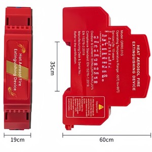 Dispositif d'extinction d'incendie à aérosol chaud, type rail de guidage rouge, autocollant à clipser pour armoire de distribution - Product Image 2