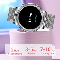 Montre connectée élégante pour femmes V65 avec écran AMOLED de 1,32 pouces, prévisions météo, alarme intelligente, rappel SMS, suivi de la santé, boussole, Wearfit Pro