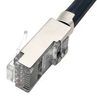 2 uds 8P8C conector RJ45 enchufe Modular conector Ethernet blindado FTP SFTP CAT7 conector RJ45 con Clip