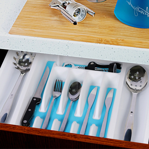Adjustable Cutlery Tray Silverware Tray Drawer Organizer Plastic Kitchen Utensil Drawer Organizer