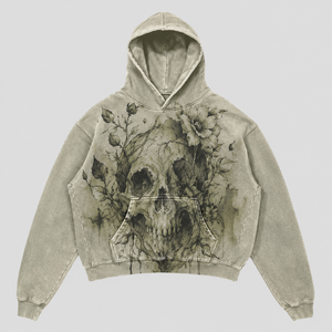 Sudadera con Capucha Negra Personalizada, Diseño Gótico Eclipse con Logotipo Estampado, Felpa de Algodón Grueso, Estilo Vintage Oversize para Hombre - Product Image 2