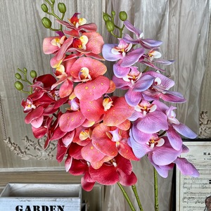 Flor Artificial de Phalaenopsis de Seda Premium con Tallos para Centro de Mesa de Recepción de Bodas y Decoración del Hogar - Product Image 1