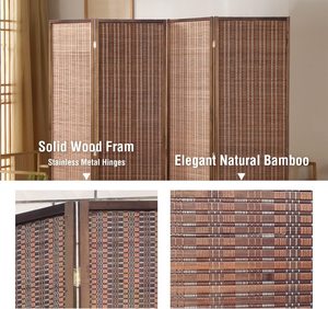 Paravent pliable pour <span class=keywords><strong>séparation</strong></span> de pièce, paravent en bambou pour <span class=keywords><strong>séparation</strong></span> de pièce, cloison autoportante - Product Image 3