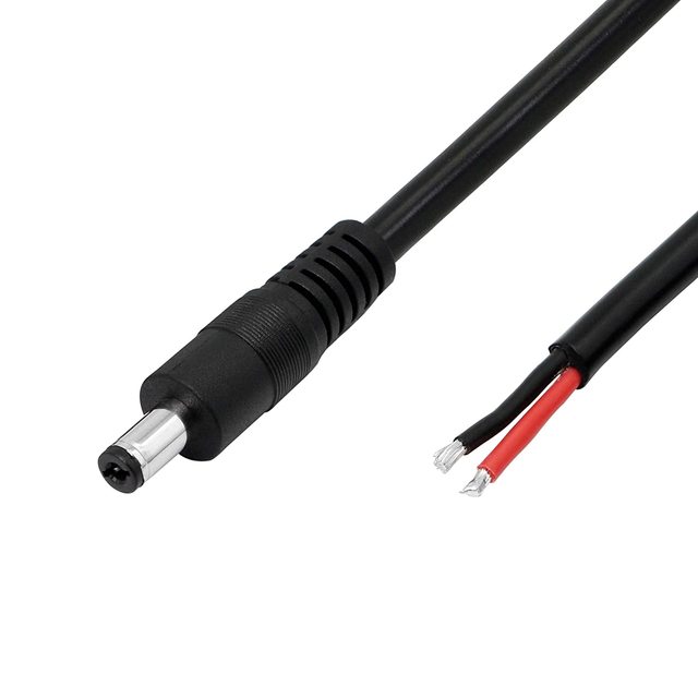 DC Power Pigtails Cable 5.5MM X 2.1MM 5525 Connectors 18AWG, 20AWG, 22AWG, 24AWG DC Power Cord for Strip Lihgt, CCTV, Car
