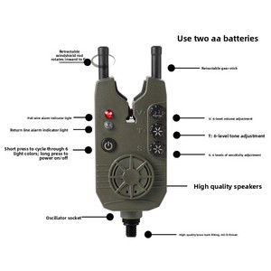 Jingyi Kuno Kabelloser Elektronischer Fischalarm JY-88 Europäischer Stil Karpfenalarm mit Piepton ABS-Material - Product Image 4