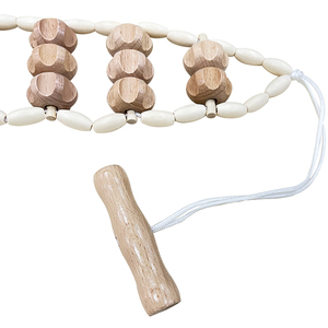 Rodillo de cuerda de masaje de espalda de madera de nuevo estilo de alta calidad, rodillo de masaje de cinturón de madera de haya para masaje corporal - Product Image 6