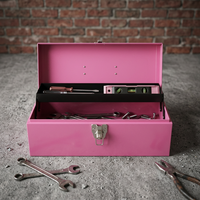 Boîte à outils métallique portable robuste de 16 pouces avec poignée de transport robuste et plateau amovible pour garage, atelier, bureau, OEM personnalisé