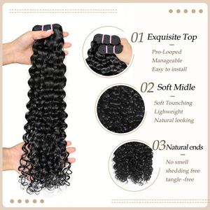 ผมแท้ธรรมชาติแบบเวฟ 100 กรัม ขายส่ง แบบมัด 100% ผมบราซิลแบบไม่ผ่านกระบวนการ  แบบมัดสองชั้น - Product Image 3