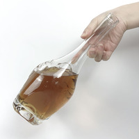 Bouteilles de vodka à col long de 375 ml, 700 ml, 750 ml, 1000 ml, prix d'usine, bouteilles de liqueur en verre, vente en gros, OEM, bouteilles en verre gravées