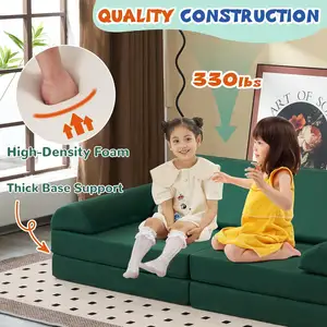Sofá modular para crianças, sofá grande de chão para brincar, móveis modulares para crianças, adultos e bebês