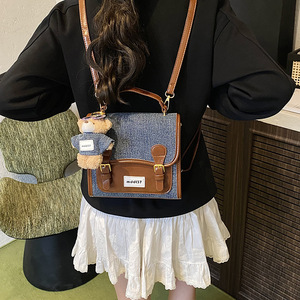 2026 New Vintage Fashion Small <b>Backpack</b> Women Korean Style Casual Travel Bag Student Class Double Shoulder Bag - Product Image 4