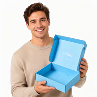 Boîtes d'expédition et emballages personnalisés avec logo gratuit, impression intégrale, logo personnalisé, bleu