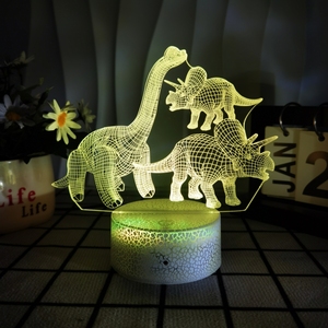 ไฟกลางคืนอะคริลิกลายไดโนเสาร์ DIY ของขวัญสำหรับเด็ก ไฟกลางคืน LED 3 มิติ ดีไซน์ทันสมัยสำหรับห้องนอน - Product Image 2