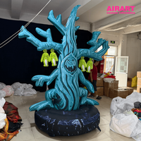 Arbre hanté gonflable d'Halloween 2,5 m, accessoire d'arbre effrayant avec décoration de fantôme suspendu