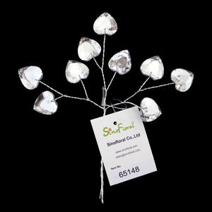 Vente en gros 65181 décor <span class=keywords><strong>de</strong></span> bouquet <span class=keywords><strong>de</strong></span> mariée pour mariage accessoires <span class=keywords><strong>de</strong></span> cheveux en cristal vintage pailleté transparent fleurs décoratives acryliques plantes - Product Image 3