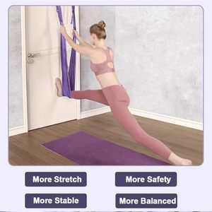 Hamaca de Yoga Elástica y Flexible Ajustable, Cuerda de Suspensión Multifuncional Personalizable para Yoga Aéreo con Anclaje - Product Image 6
