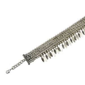 Vente chaude Vintage Tribal <span class=keywords><strong>Tibet</strong></span> Argent Déclaration Collier Ras Du Cou Bib Collier Chaîne Courte Large Pièce Collier - Product Image 6