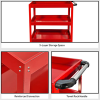 Chariot utilitaire à roulettes à 3 plateaux, chariot à outils d'atelier, armoire de rangement mobile, organisateur, chariots pour ateliers, garages