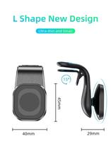 Support de téléphone magnétique puissant en ABS en forme de L pour grille d'aération, tableau de bord, bureau, compatible voiture, support de navigation universel pour téléphones de 4 à 6,8 pouces