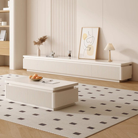 Meubles de salon modernes et luxueux en bois, ensemble meuble TV et table basse, unité murale TV