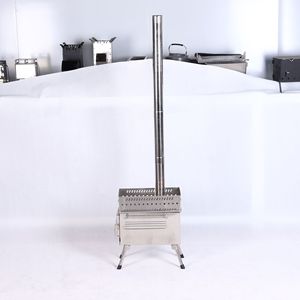 Portable Stainless Steel Wood <b>Stove</b> For Camping Outdoor Tent Heater With Chimney Foldable Design - Product Image 2
