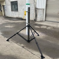 Mât de levage manuel à manivelle avec trépied, charge utile 30 kg, avec treuil manuel pour levage jusqu'à 3 m ou 6 m pour l'éclairage ou la surveillance