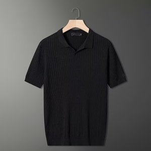 เสื้อโปโลถักแขนสั้นผู้ชาย, MLXL2XL3XL ลำลองสีพื้นฤดูร้อน - Product Image 4