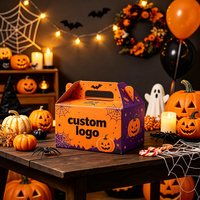 Boîte à bonbons de Noël personnalisée avec logo, boîte en papier pliable avec finition brillante, emballage cadeau d'Halloween écologique et recyclé