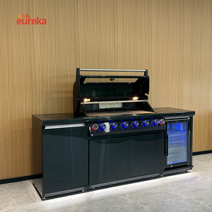 Cuisine extérieure moderne haut de gamme en acier inoxydable avec îlot <span class=keywords><strong>barbecue</strong></span> luxueux et armoires - Product Image 1