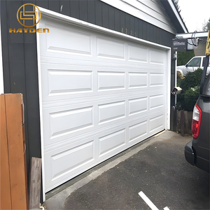 Porte de <span class=keywords><strong>garage</strong></span> sectionnelle automatique en acier coloré de 40 mm avec isolation en mousse PU, panneau à petits <span class=keywords><strong>carreaux</strong></span>, pour villa résidentielle - Product Image 4