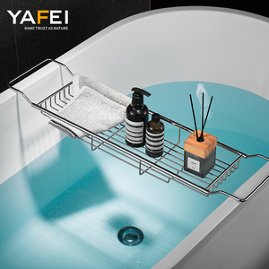 Plateau de <span class=keywords><strong>baignoire</strong></span> en acier inoxydable 2025 sur étagère de table de <span class=keywords><strong>baignoire</strong></span> avec côtés extensibles étagère antidérapante télescopique en marbre naturel - Product Image 2