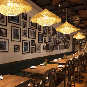 Lampadario creativo del negozio di piatti caldi di personalità del ristorante giapponese Chanyi decorazione della sala da tè lampada d'arte in Rattan - Product Image 2