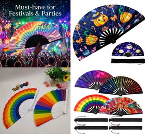 Meilleures ventes : Grands éventails à main en bambou pour festivals, avec impression UV et motif champignon réactif, artisanat en bambou pour fêtes - Product Image 6