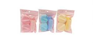 Set di spugne Yu Siyu, spugne ovali esfolianti per adulti in sacchetto OPP, stile semplice - Product Image 1