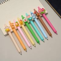 Bolígrafo de Gel con Diseño de Conejito Rosa Kawaii Coreano, Papelería para Oficina y Escuela para Niñas