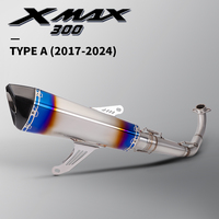 Nuevo Sistema de Escape Completo para Motocicleta, Tubo de Conexión Delantero Deslizable con Punta de Fibra de Carbono para XMAX300 2014-2024