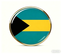 GREPAS GIFTS Épinglette drapeau des Bahamas ronde de 1 pouce, épinglette patriotique mondiale pour chapeau
