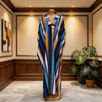 Abaya ethnique africaine rétro pour femmes, imprimé géométrique, silhouette en trompette, robe grande taille