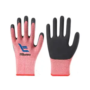 Großhandel Konstruktion Anti-Rutsch-Griff Gummi Arbeits sicherheit Handschutz Sicherheits handschuh Latex beschichtete Handschuhe