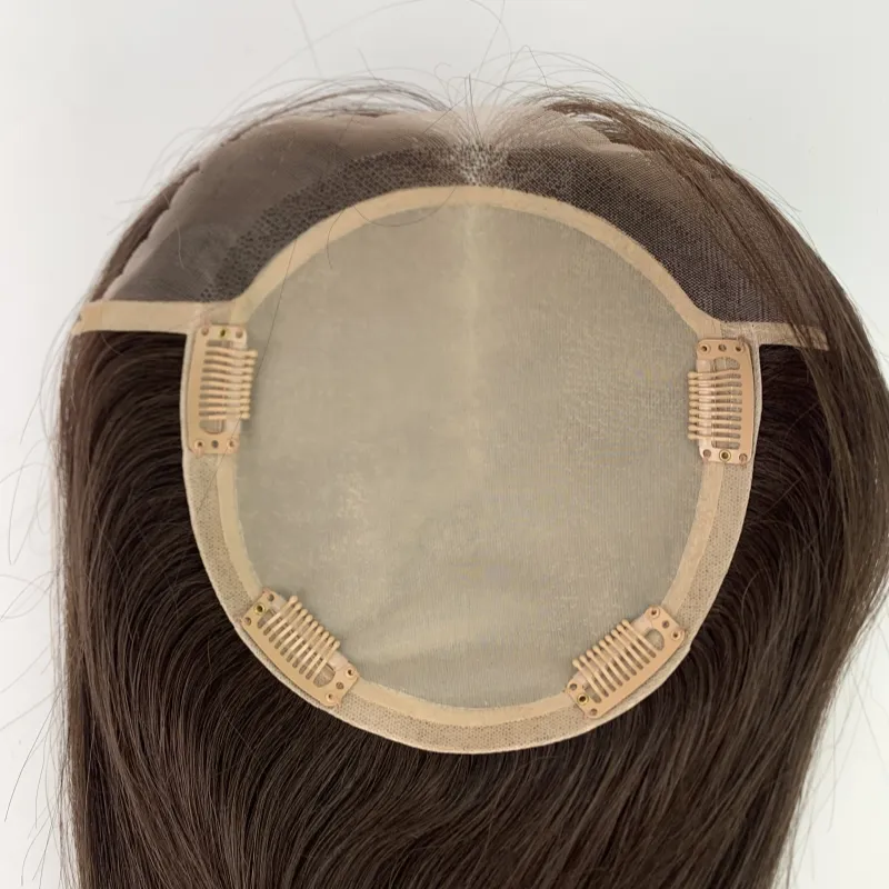 Emeda 12-20 дюймов кружевной передний Шелковый топ необработанные человеческие волосы 5,5x5,5 дюймов прямые натуральные волосы