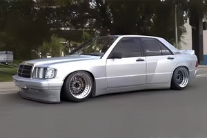 Pour 1982-1993 <span class=keywords><strong>Mercedes</strong></span> <span class=keywords><strong>classe</strong></span> c 190E W201 EVOII kit carrosserie avec large diffuseur latéral pare-chocs avant pare-chocs arrière becquet de coffre - Product Image 4