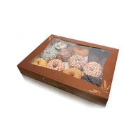 Boîtes en papier kraft rose de luxe en gros, pliables et personnalisées, en carton plat pour boulangerie, donuts, pâtisseries, pain, gâteaux, mochi, sushis et aliments