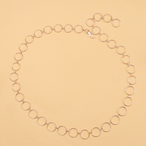 Cadena de Cintura de Una Sola Capa con Anillo Circular Dorado de Aleación de Zinc, Estilo Punk, para Uso Diario, Cadena Corporal de Moda - Product Image 4