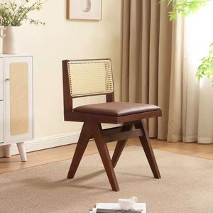 Chaise de salle à manger moderne en bois massif, tressée à la main, chaise longue de loisirs en rotin, pour la maison et le bureau, écologique, durable, imperméable ZN 541 - Product Image 6