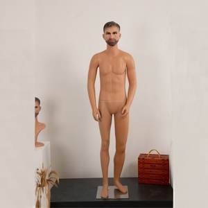 Loja de roupas Modelo Props Men's Hard Hair Station Modelo Window Display Rack Simulação Corpo Humano Cor da pele Modelo Rack - Product Image 4