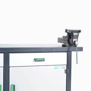 Banc d'atelier professionnel Turbo-chager avec étau en acier forgé de 125 mm à hauteur réglable - Product Image 5