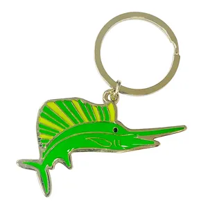 Custom Metal Keychain/Green Tuna Keychain Customized Leaf Tea Design Soft Hard Enamel Keychains For Bag Decoration