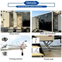 Remorque de toilettes portables commerciales à 4 postes, à double essieu, pour les entreprises de location et les grands événements