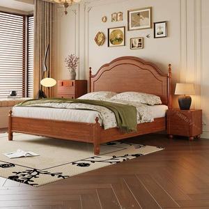 Letto Matrimoniale/King Size in Legno Massello di Quercia Stile Vintage Francese con Testiera Curva a Onda e Gambe a Fuso per Camera da Letto Principale - Vendita all'Ingrosso - Product Image 4